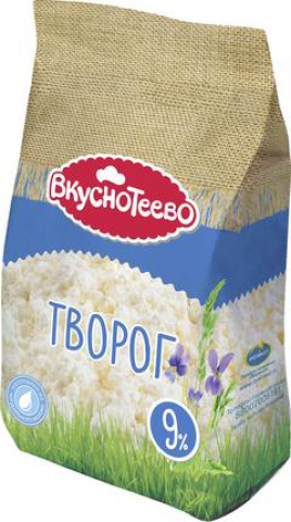 БЗМЖ Творог "Вкуснотеево" 750гр.9 % пак.