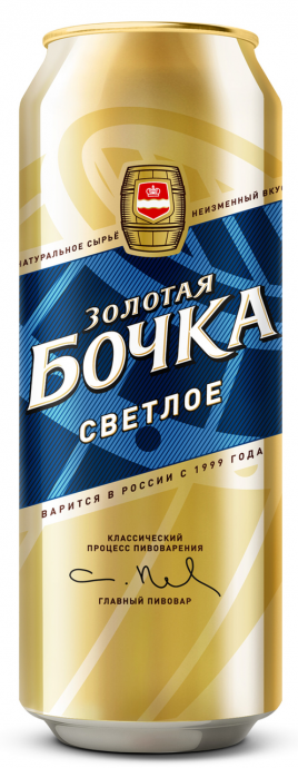 Пиво Золотая бочка светлое пастериз. 0,45л 4,7% ж/б