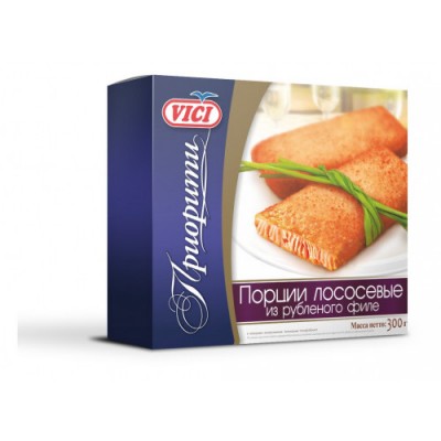 Порции из филе  рубленого лососевых рыб панирова.зам. VICI 300г