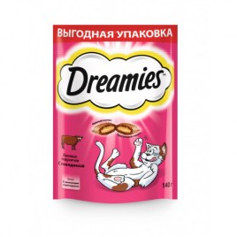 Dreamies для взрослых кошек Лакомые подушечки 140г в асс-те