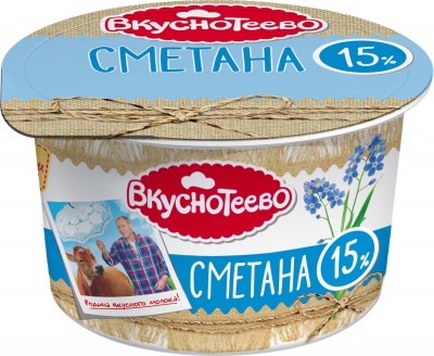 БЗМЖ Сметана Вкуснотеево 150г 15%