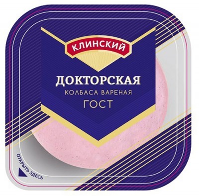 Колбаса Докторская ГОСТ 190г Клин в нарез.
