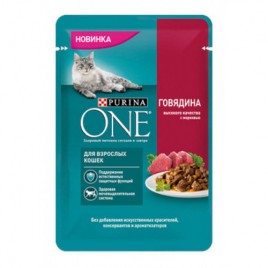 PURINA ONE для взрослых кошек Говядина.75г