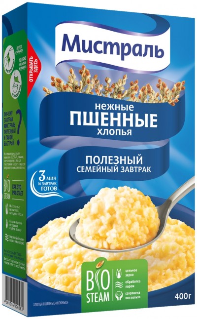 Мистраль Хлопья Пшенные нежные 400 г