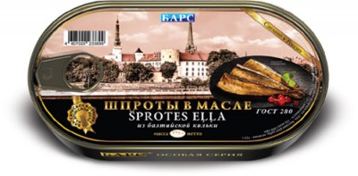 Шпроты из балт кильки .Барс 175г.
