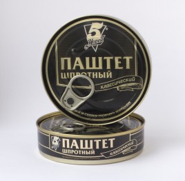 Шпроты паштет 5 морей 160гр