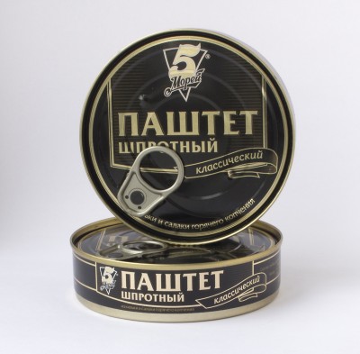 Шпроты паштет 5 морей 160гр