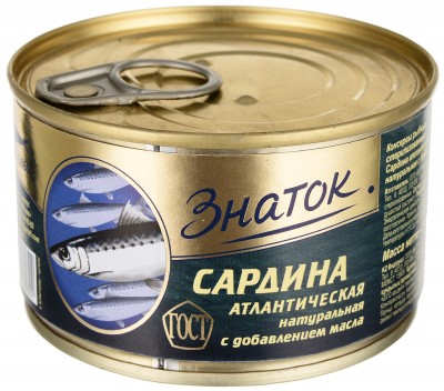 Сардина Знаток 240гр ж/б