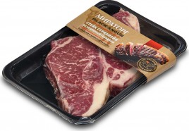 Стейк "Стриплойн" из мраморной говядины 640гр охл. Мираторг