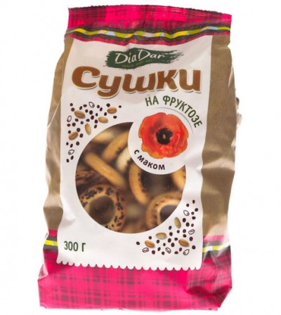 Сушка диетическая "Диадар" с маком на фруктозе 300г