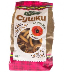 Сушка диетическая "Диадар" с маком на фруктозе 300г