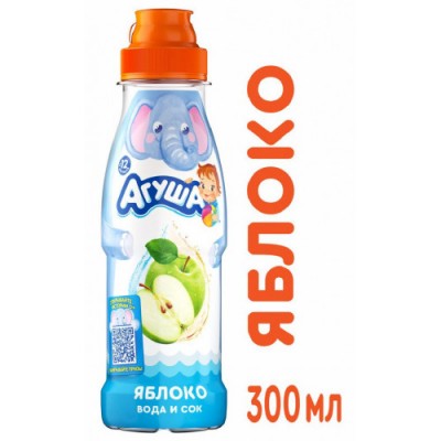 Вода с соком  Агуша Яблоко 300мл.
