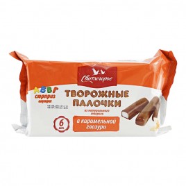 БЗМЖ Творожные палочки в карамельной глазури с ванилью 23% 180гр ДМЗ.