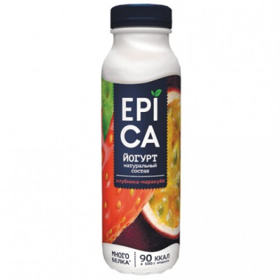 БЗМЖ Йогурт питьевой Эпика клубника и маракуйя 2.5% 260гр