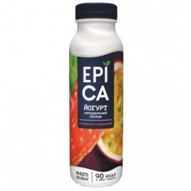 БЗМЖ Йогурт питьевой Эпика клубника и маракуйя 2.5% 260гр
