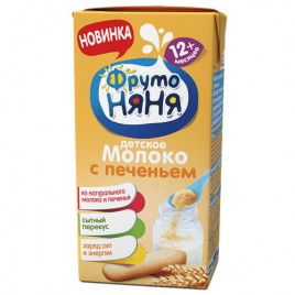 Коктейль ФрутоНяня молочный с печеньем 0,2л