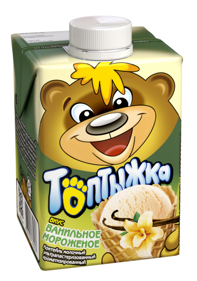 Молочный коктейль Топтыжка ванильное морож-ое 3,2% 500г