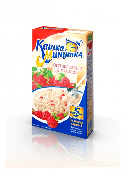 Хлопья овсяные "Кашка-минутка" с малиной 185гр