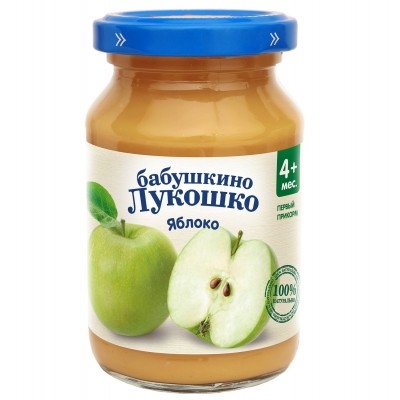 Бабушкино Лукошко Пюре Яблоки 190г ст/б