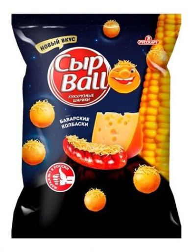 Кукурузные шарики Сыр Балл Баварские колбаски 140гр
