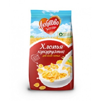 Кукурузные хлопья "Любятово" (пак)  300гр