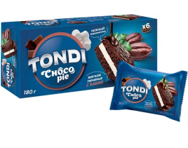 Печенье Тонди Чоко пай мягкое с какао 180гр