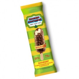 Мороженое Вологодский пломбир "Эскимо" с фундуком 75гр