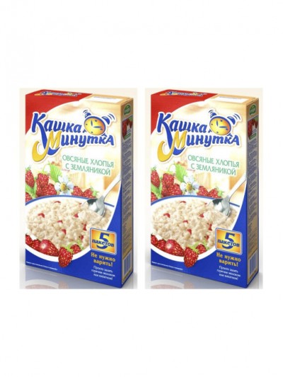Хлопья овсяные "Кашка-минутка" с земляникой 185гр