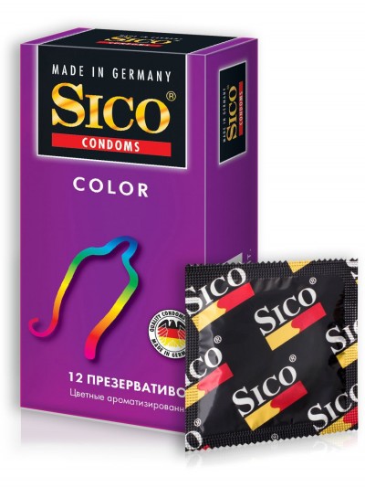 Презервативы Sico цветные ароматизированные 12шт