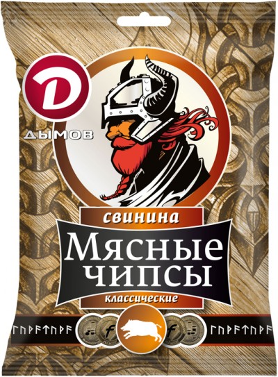 Чипсы классические из свинины с/в 25гр Дымов