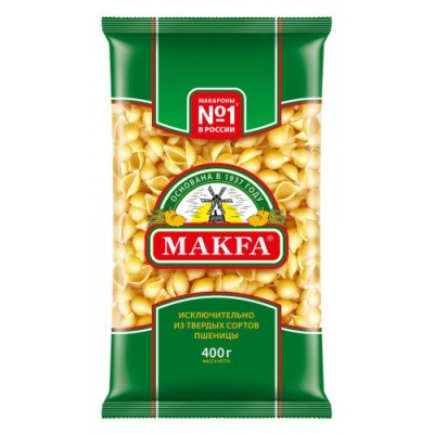 Макфа Макаронные изделия Ракушки 400гр