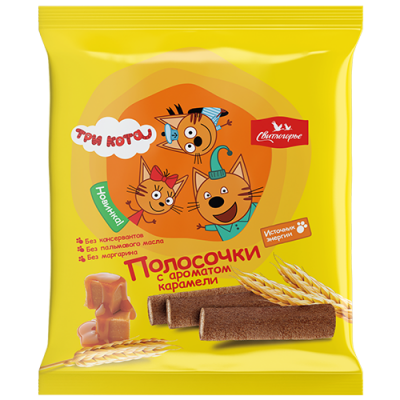 АКЦИЯ!!! Хлебцы Полосочки с ароматом карамели Три Кота 100г Свитлогорье
