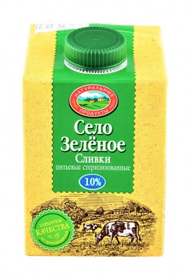 БЗМЖ Сливки "Село Зеленое" 10% 500гр.