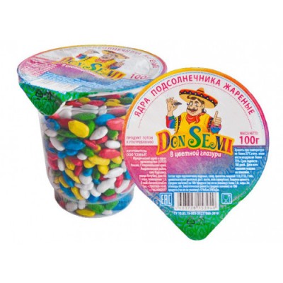 Ядра подс. Дон Семи жареные в цветной глазури 100г