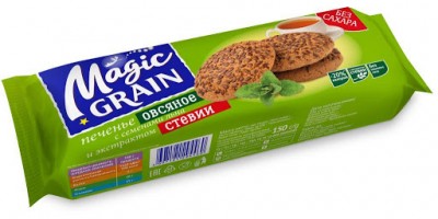 Печенье MagikGrain на стевии с семенами льна 150г