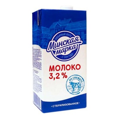 БЗМЖ Молоко "Минская марка" 3,2% 1л
