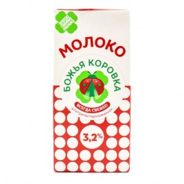 БЗМЖ Молоко ультрапас. Божья коровка 3,2% 0,95л