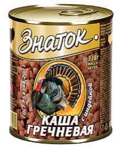 Каша гречневая с индейкой 338гр Знаток ж/б