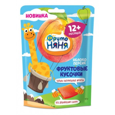 Фруктовые кусочки ФрутоНяня из яблок и персиков 53г