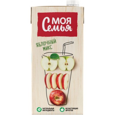 Сок Яблочный-Микс Моя Семья 1,93л