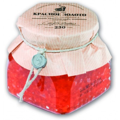 Икра лосос. зернистая "Красное золото" горбуша 230гр ст/б