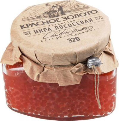 Икра лосос. зернистая "Красное золото" горбуша 320гр ст/б