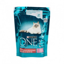 PURINA ONE Корм сухой д/стерилизованных кошек Лосось пшеница  200гр