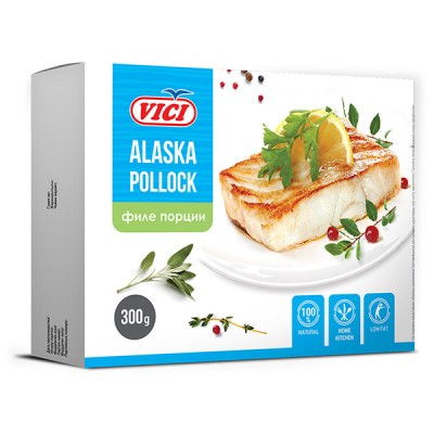 Порции филе тресковых рыб зам. 300гр Vici