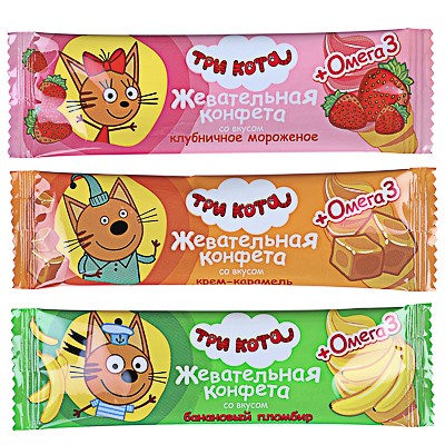 Жевательная конфета Три Кота с омега-3 11г
