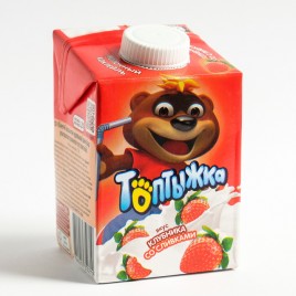 Молочный коктейль Топтыжка клубника со сливками 3,2% 500г