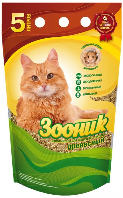 Наполнитель Зооник древесный 5л
