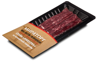 Стейк "Минутка" из мраморной говядины охл. 0,190кг Black Angus Мираторг