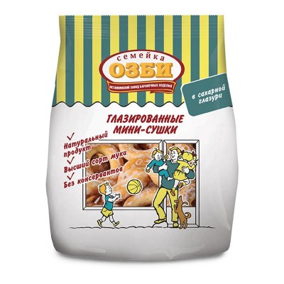 Мини-сушки глазированные 150г. Семейка Озби