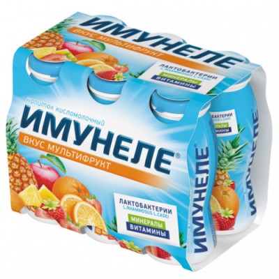 БЗМЖ Напиток кисломол. Имунеле Мультифрукт 100г